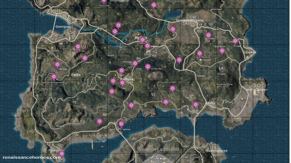 จุดฟาร์มลับ PUBG แผนที่ Erangel ของดีเยอะ คนลงน้อย